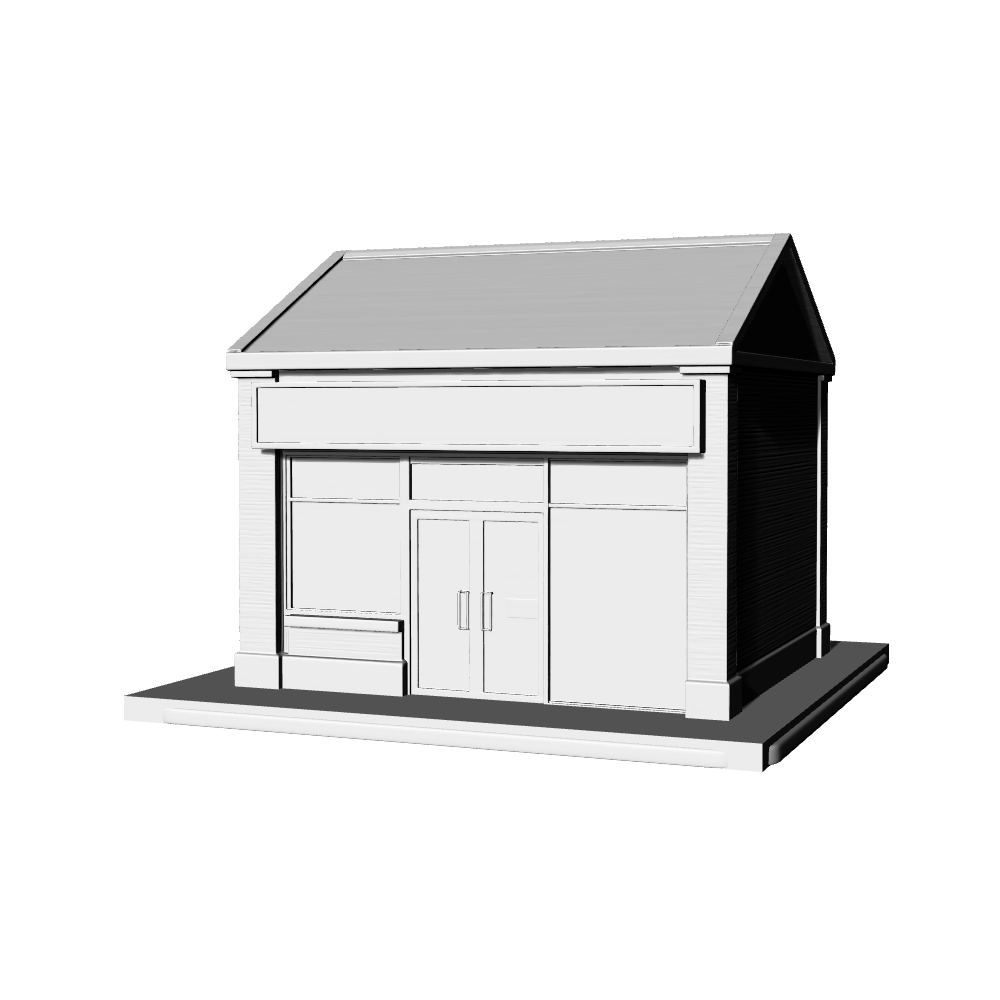 MRY-SFW LYTB435G Miniature Scene Building Model Modern Japanese Minimalist Single Bank