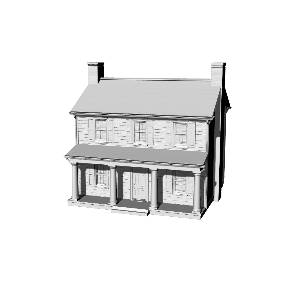 MRY-SFW LYTB440H Miniature Scene Building Model Colonial Revival American Country Villa