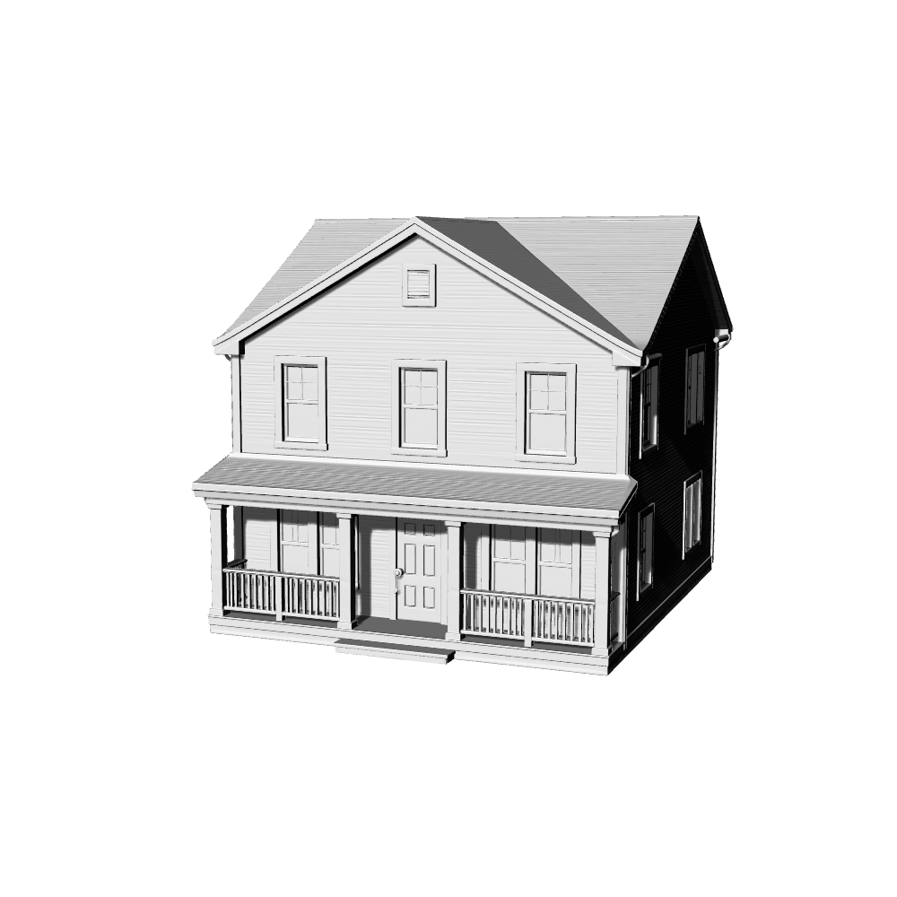 MRY-SFW LYTB441B Miniature Scene Building Model Colonial Revival American City Villa
