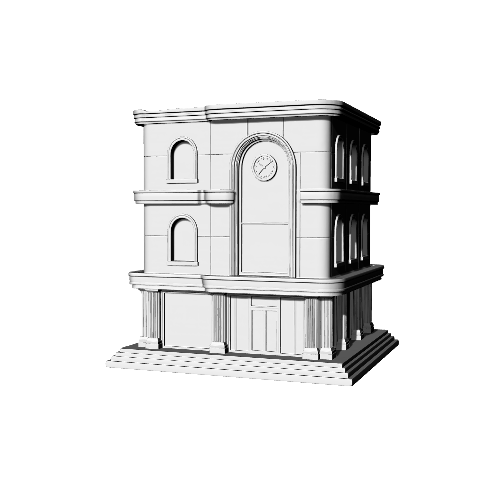 MRY-SFW LYTB447B Miniature Scene Building Model Neoclassical Era American Single Family Shop