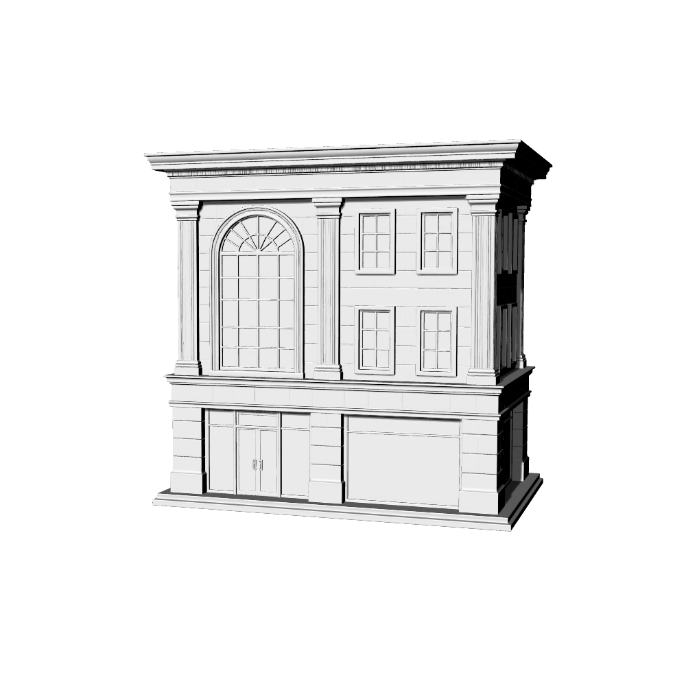 MRY-SFW LYTB447C Miniature Scene Building Model Neoclassical Era American Single Family Shop