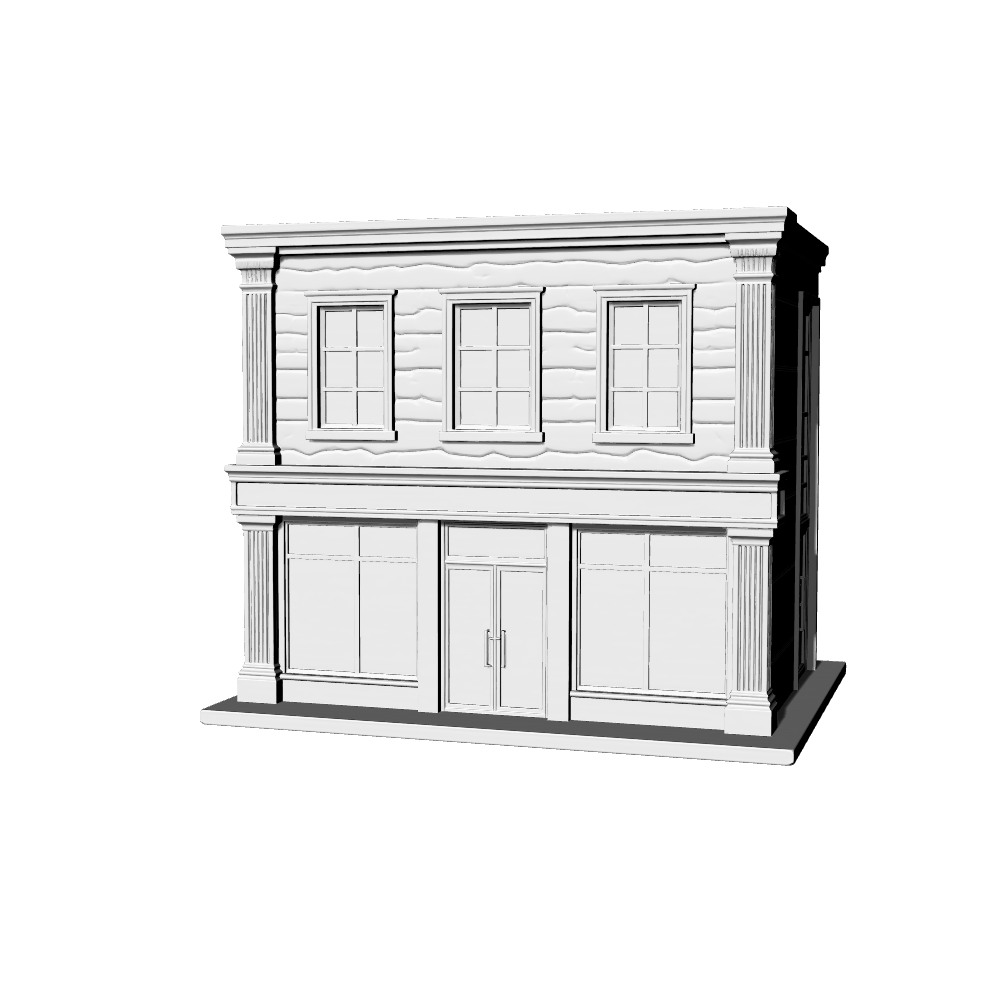 MRY-SFW LYTB447E Miniature Scene Building Model Neoclassical Era American Single Family Shop