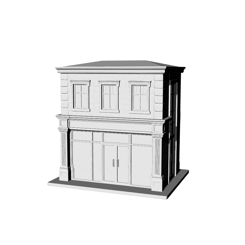 MRY-SFW LYTB447F Miniature Scene Building Model Neoclassical Era American Single Family Shop