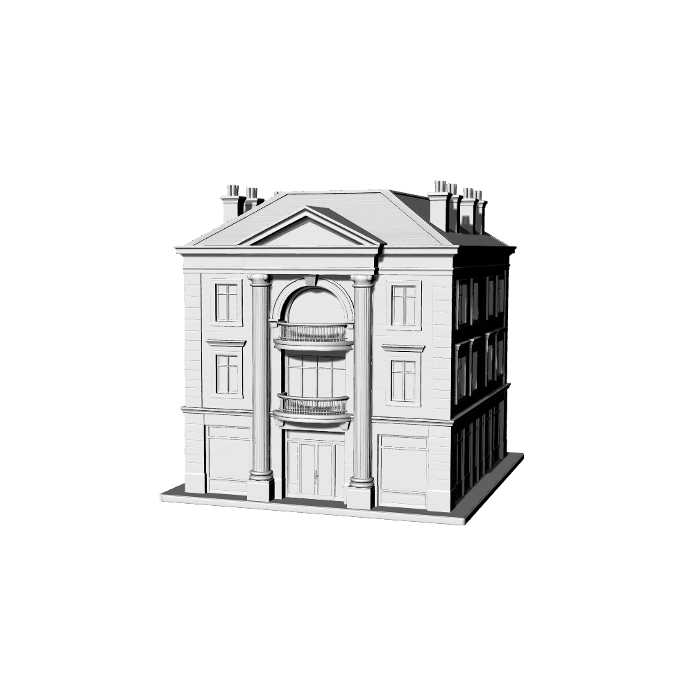 MRY-SFW LYTB447G Miniature Scene Building Model Neoclassical Era American Single Family Shop
