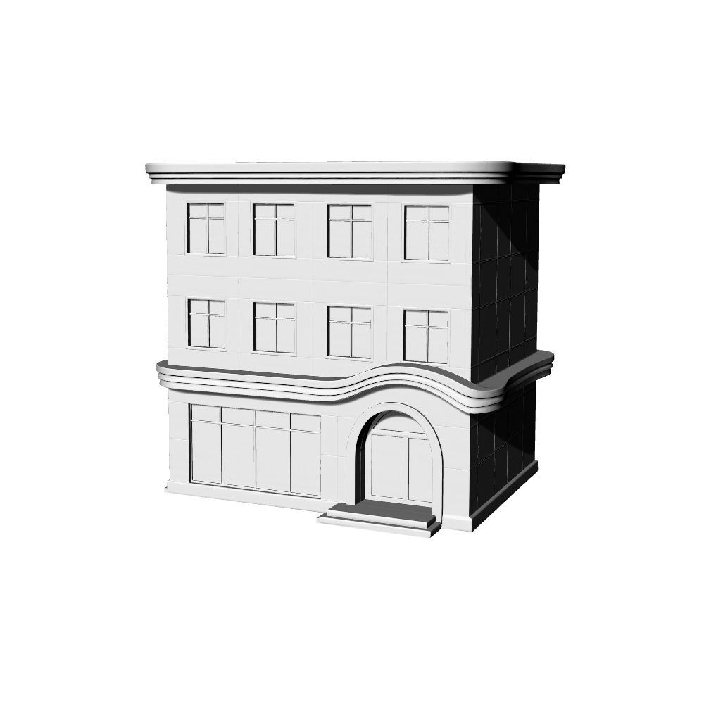 MRY-SFW LYTB459B Miniature Scene Building Model Modern Urban Shop Streamline Modernist Style Street Shop