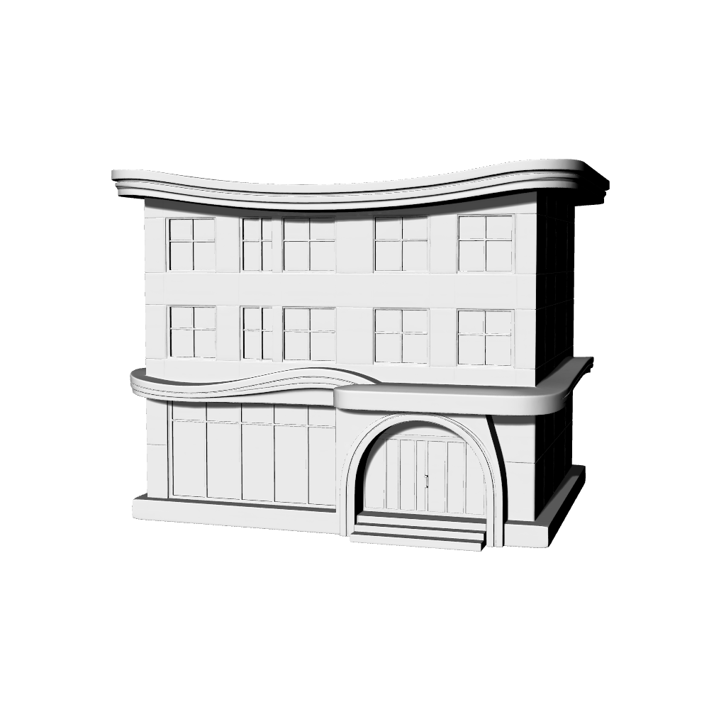 MRY-SFW LYTB459C Miniature Scene Building Model Modern Urban Shop Streamline Modernist Style Street Shop