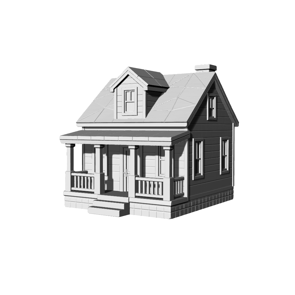 MRY-SFW LYTB460A Miniature Scene Building Model Modern American Classic Special Roof Shape Farmhouse Building