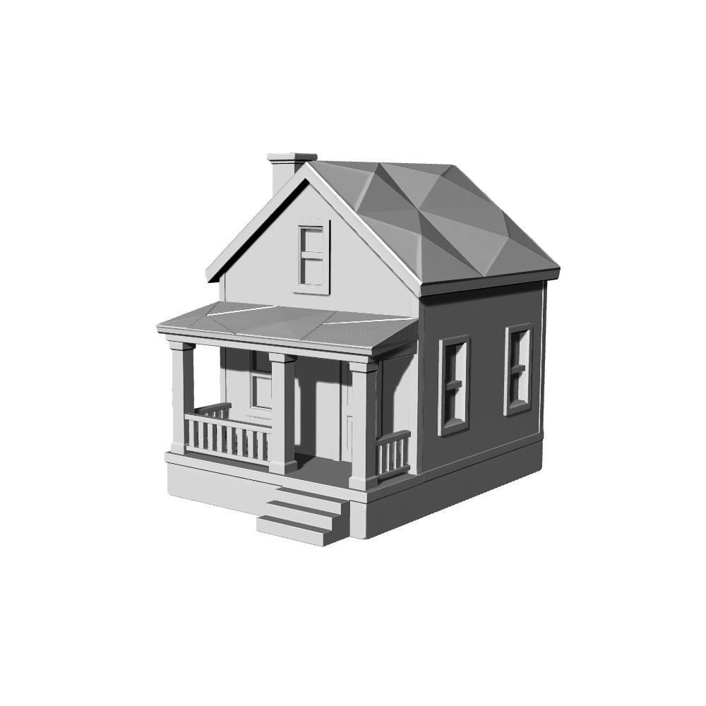 MRY-SFW LYTB460B Miniature Scene Building Model Modern American Classic Special Roof Shape Farmhouse Building