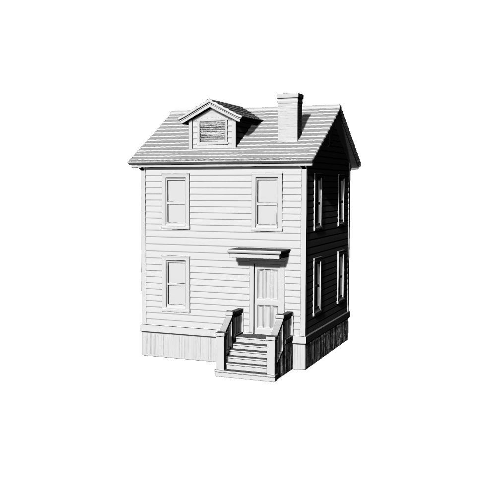 MRY-SFW LYTB462B Miniature Scene Building Model American Two Story Single Family Cottage Rural Residence