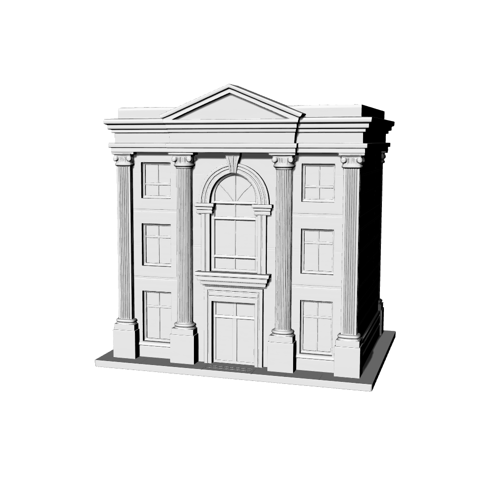 MRY-SFW LYTB464G Miniature Scene Building Model European Classical Style Three Story Street Facing Shop Building
