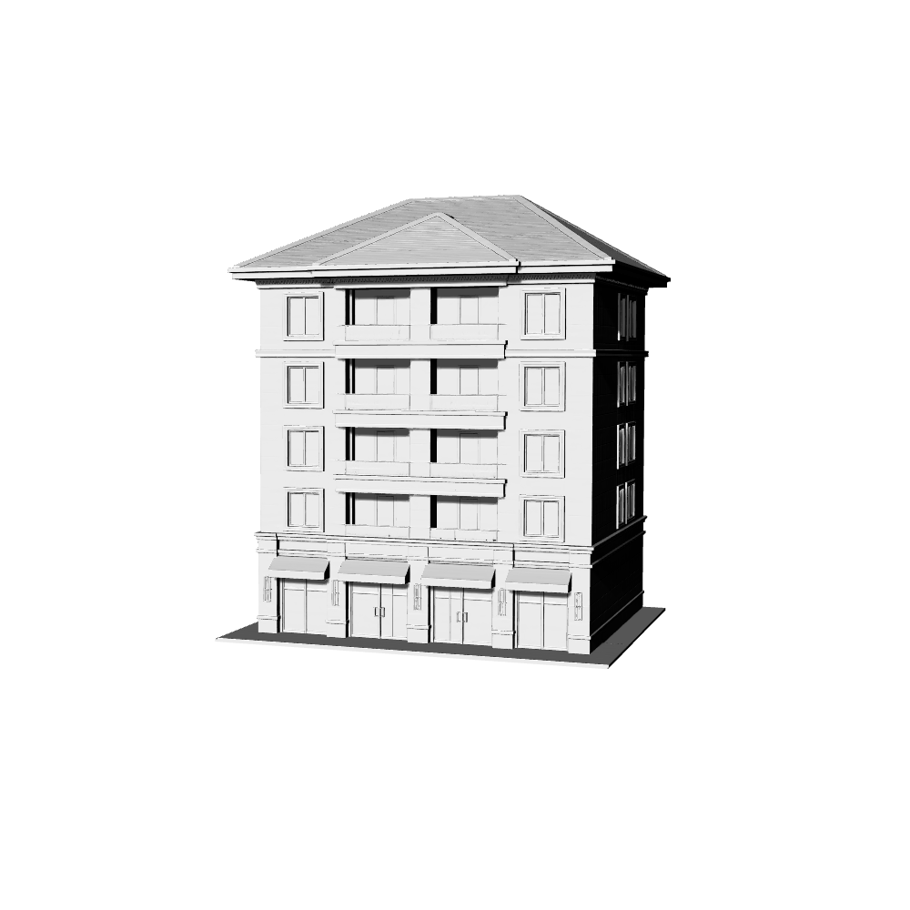 MRY-SFW LYTB468B Miniature Scene Building Model Modern Neoclassicism Style Commercial Residential Integrated Multi Story Apartment Building