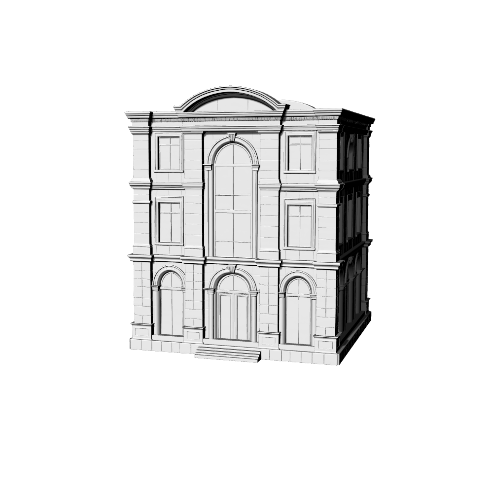 MRY-SFW LYTB472 Miniature Scene Building Model Modern Neoclassical Style Public Building