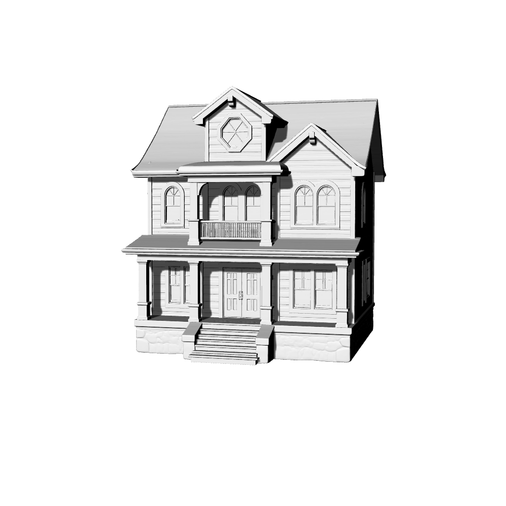 MRY-SFW LYTB475 Miniature Scene Building Model American Victorian Style Two Story Single Family Residential Building Ornament