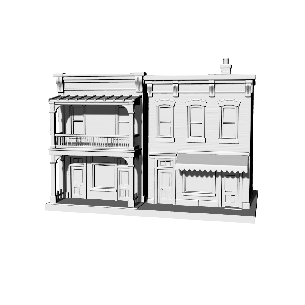 MRY-SFW LYTB480A Miniature Scene Building Model American Victorian Style Townhouse Shop Residential Building