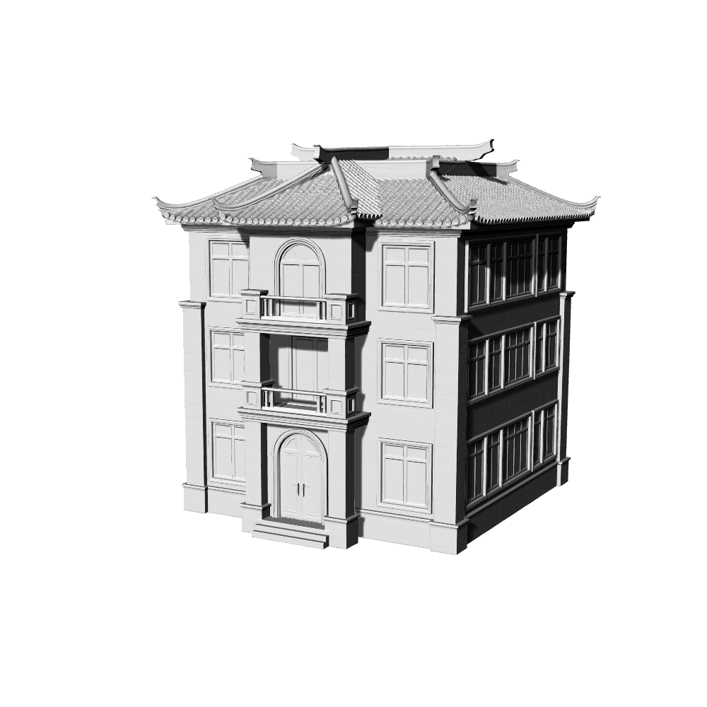 MRY-SFW LYTB481B Miniature Scene Building Model New Chinese Modern Light Luxury Residential Building Single Building