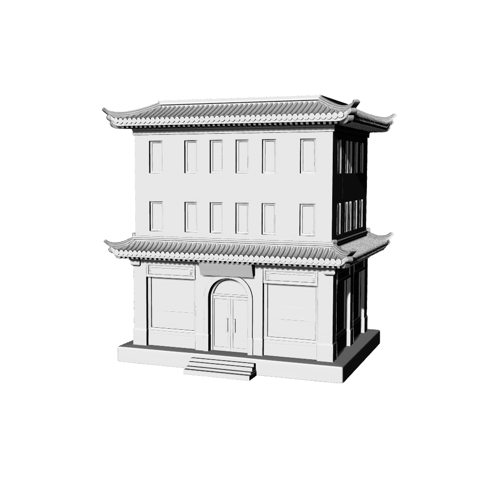 MRY-SFW LYTB482 Miniature Scene Building Model New Chinese Modern Shop Building Single Building