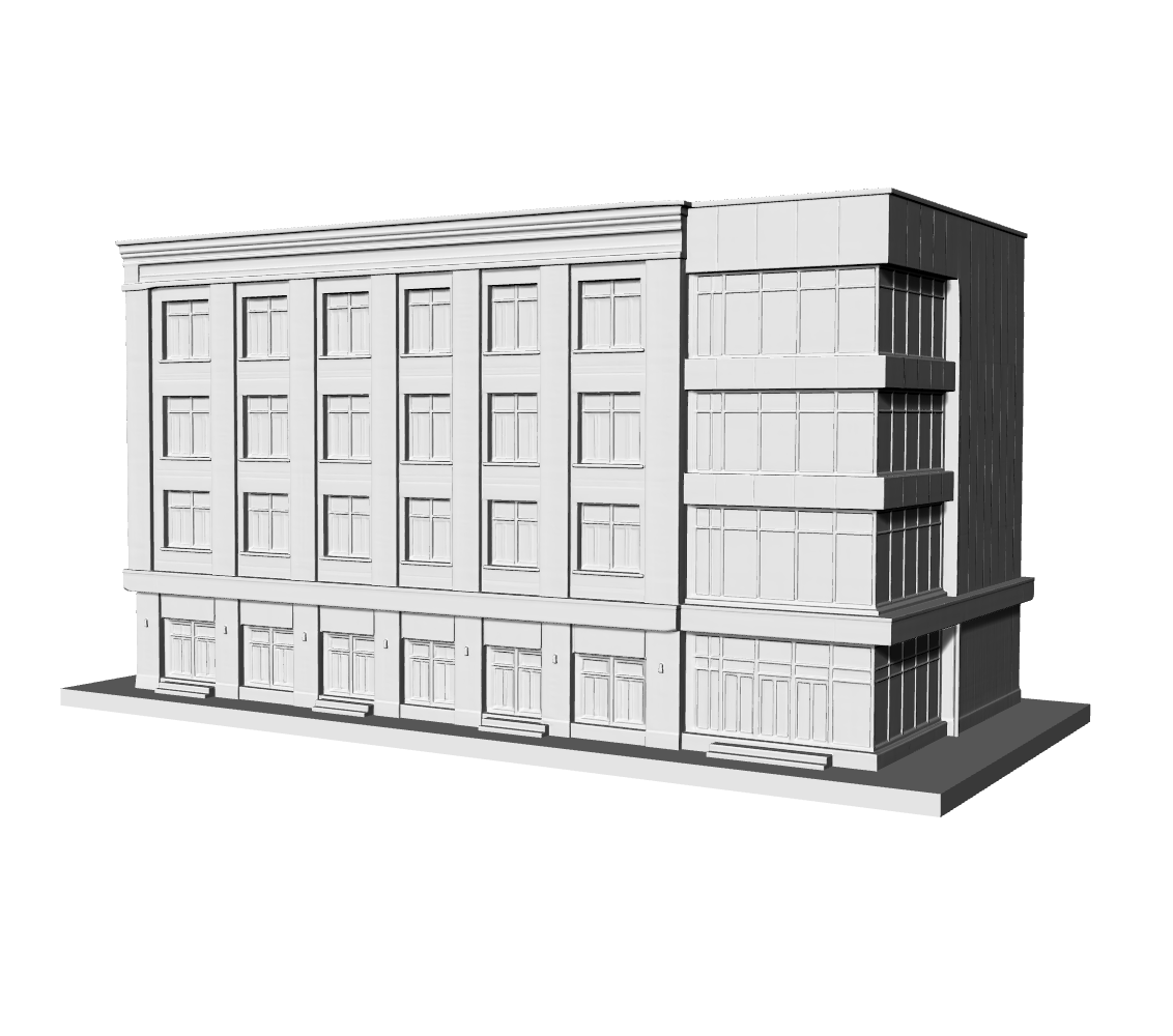 MRY-SFW LYTB487 Miniature Scene Building Model Modern Simple Style Multi Story Street Front Building Commercial Residential Integrated Building
