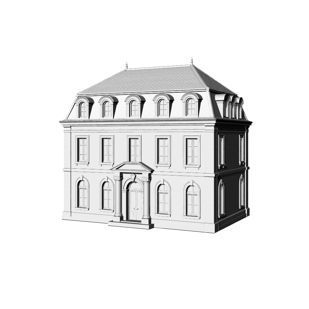 MRY-SFW LYTB488C Miniature Scene Building Model French Classical Style Street Front Townhouse Building