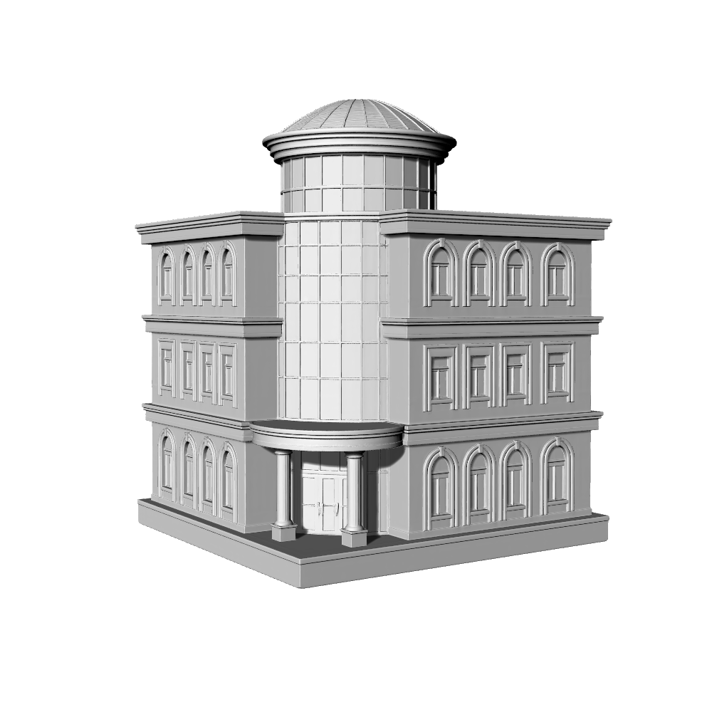 MRY-SFW LYTB490B Miniature Scene Building Model European Neoclassical Style Symmetrical Corner Building