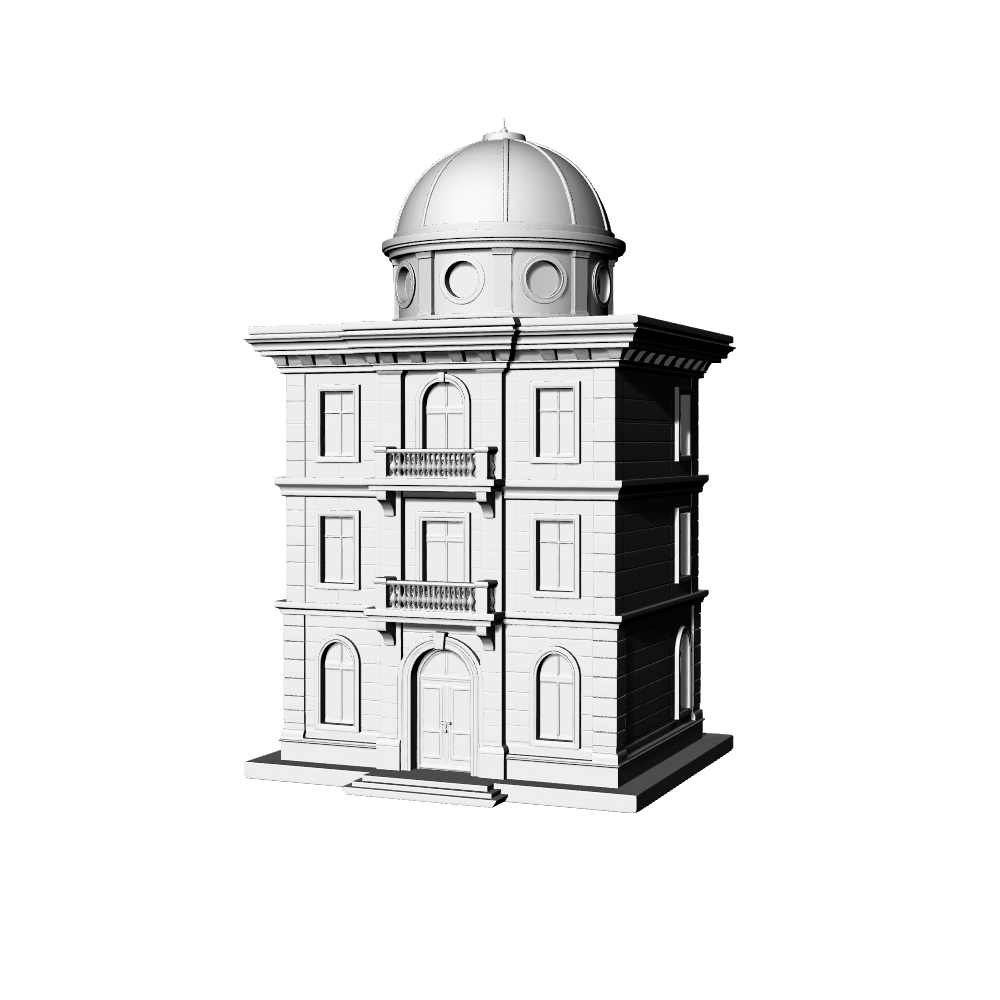 MRY-SFW LYTB492A Miniature Scene Building Model European Neoclassical Style Symmetrical Dome Building