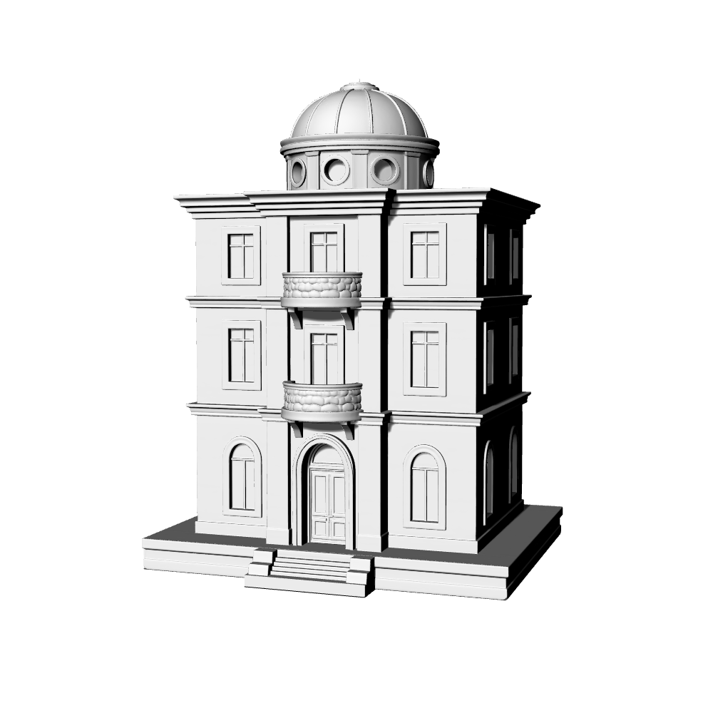 MRY-SFW LYTB492C Miniature Scene Building Model European Neoclassical Style Symmetrical Dome Building