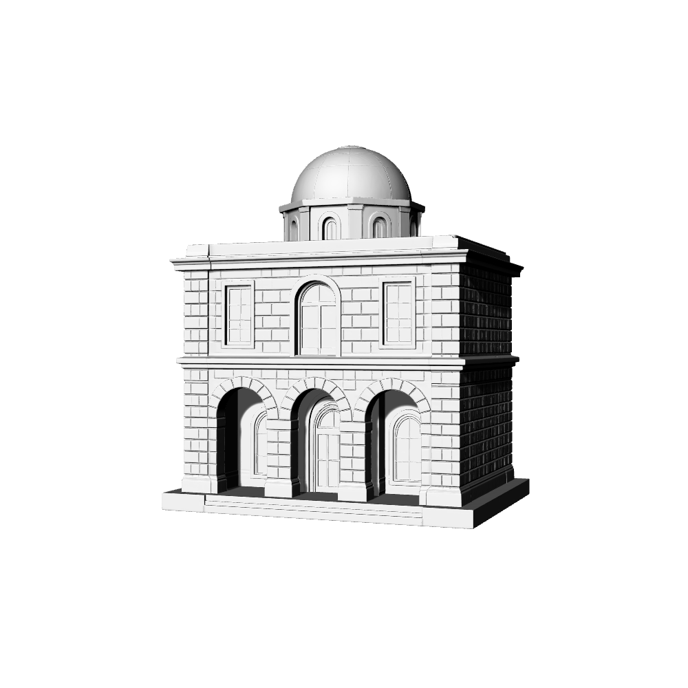 MRY-SFW LYTB492E Miniature Scene Building Model European Neoclassical Style Symmetrical Dome Building