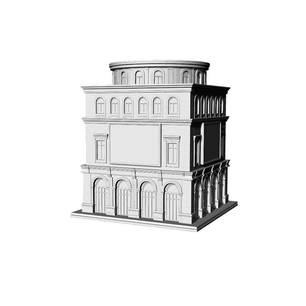 MRY-SFW LYTB494B Miniature Scene Building Model American Downtown Commercial Single Building Shop Building