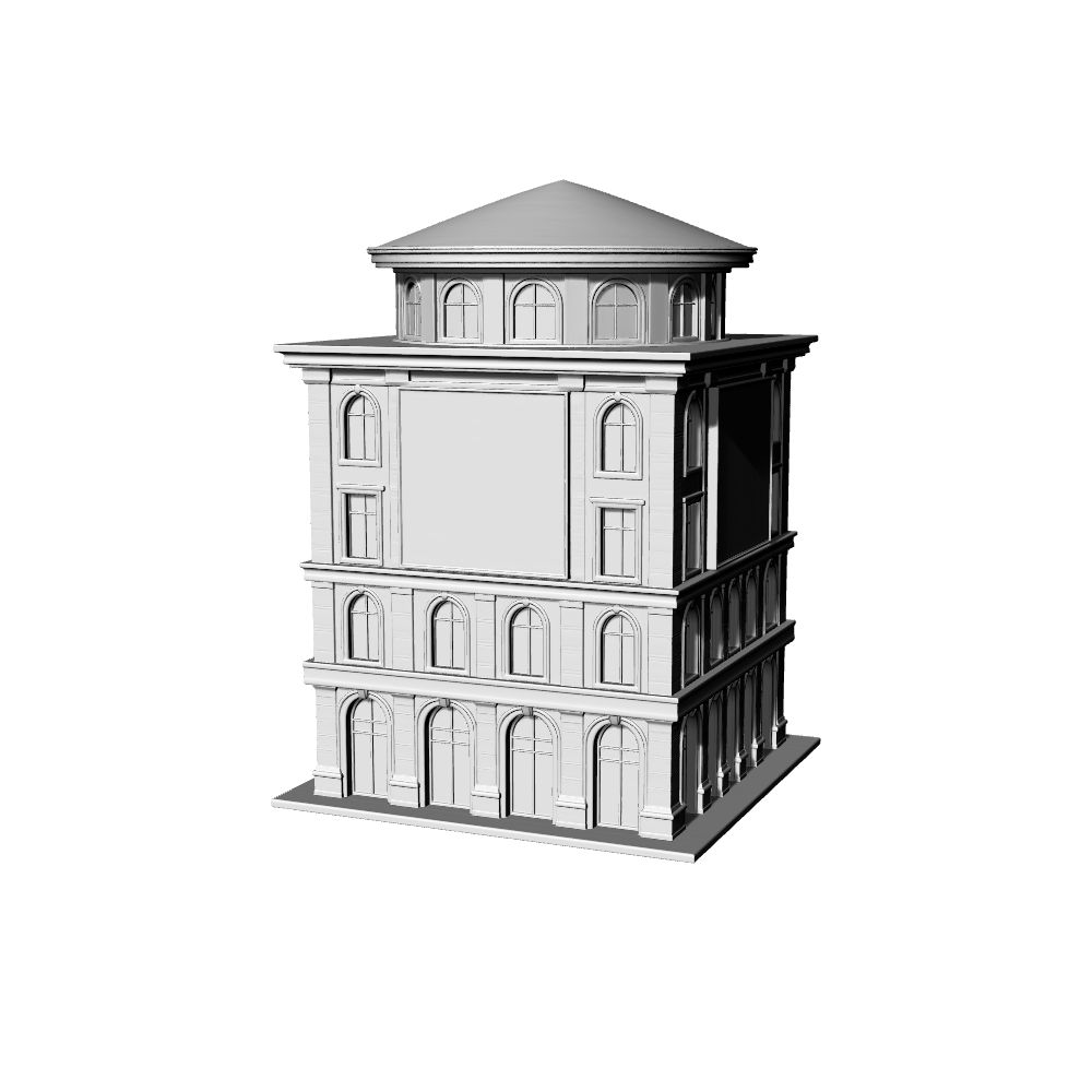 MRY-SFW LYTB494C Miniature Scene Building Model American Downtown Commercial Single Building Shop Building