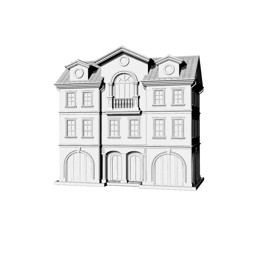 MRY-SFW LYTB497C Miniature Scene Building Model French Neoclassical Style Three Story Single Villa Building Ornament