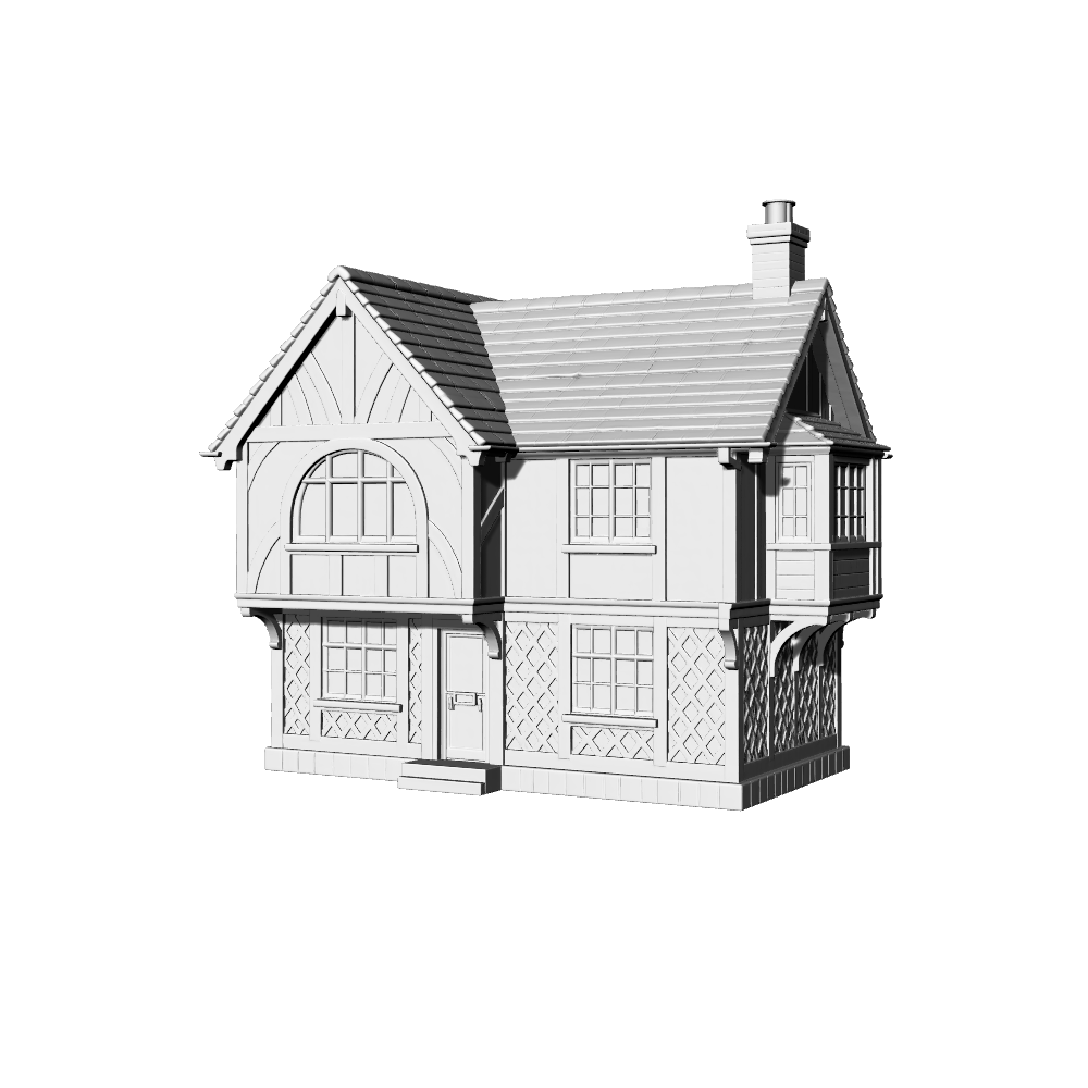 MRY-SFW LYTB500A Miniature Scene Building Model British Medieval Retro Tudor Style Single Building