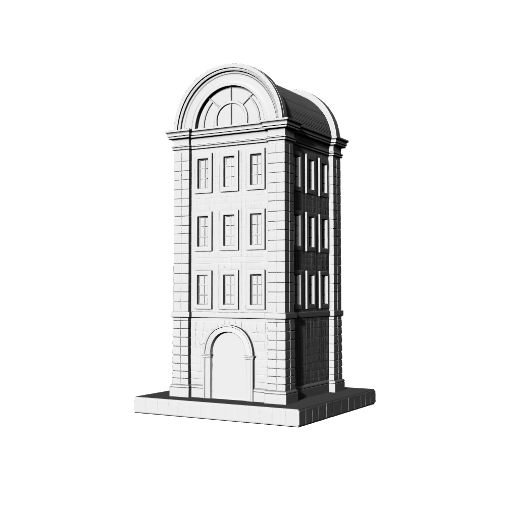 MRY-SFW LYTB517B Miniature Scene Building Model European Neoclassical Spire Tower Public Building 3D Printing Model