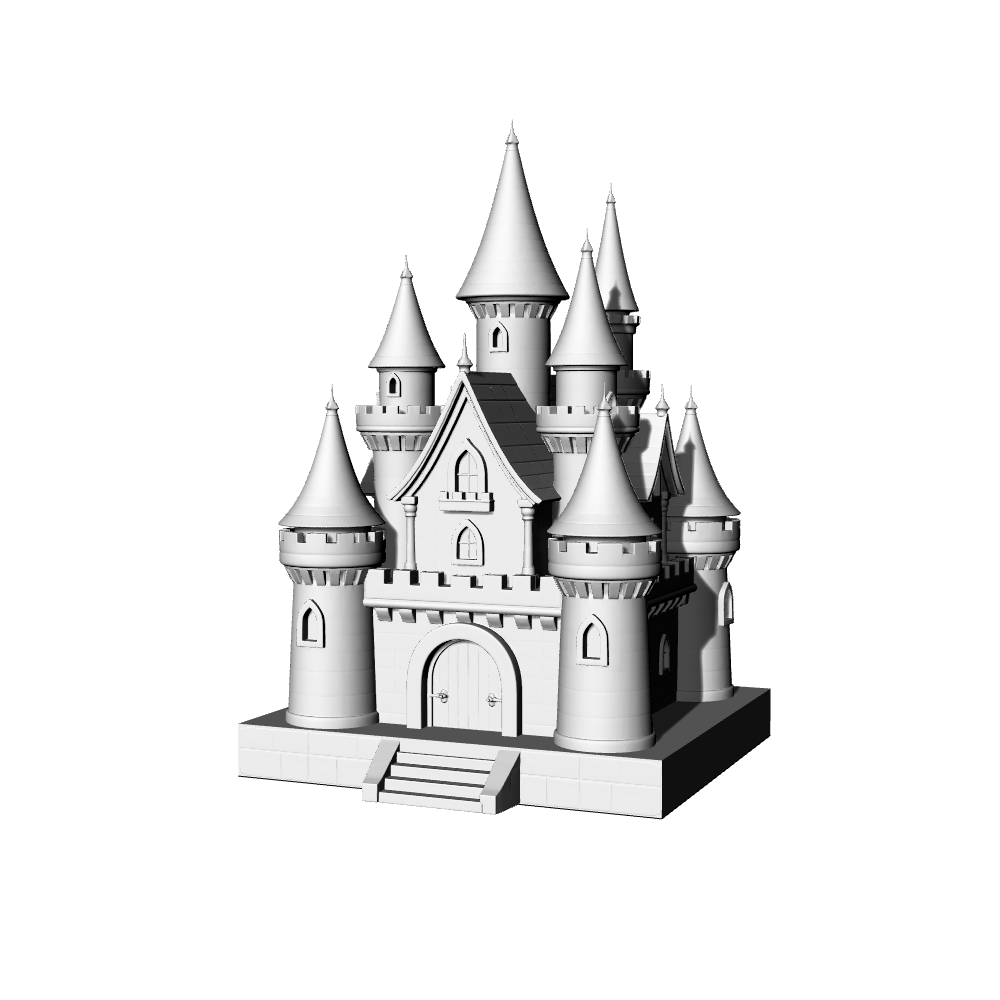 MRY-SFW LYTB520B Miniature Scene Building Model European Neoclassical Tower Porch Building 3D Printing Model