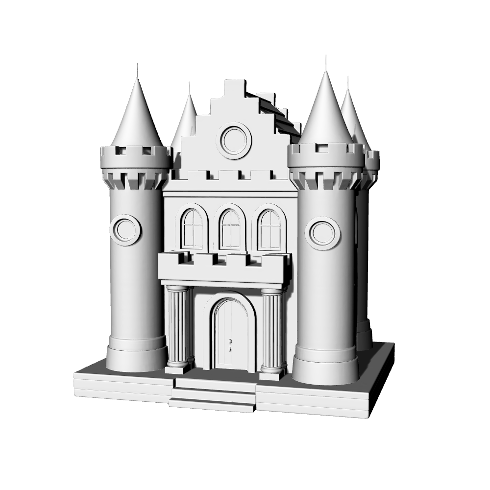 MRY-SFW LYTB520I Miniature Scene Building Model European Tower Ornament Fairy Tale Style Classical Castle 3D Printed Model