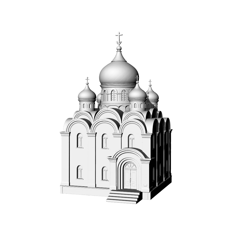 MRY-SFW LYTB523B Miniature Scene Building Model Russian Onion Dome Church Orthodox Building Ornament 3D Printed Model