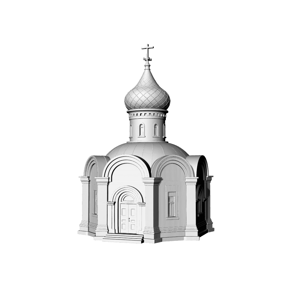 MRY-SFW LYTB523C Miniature Scene Building Model Russian Onion Dome Church Orthodox Building Ornament 3D Printed Model