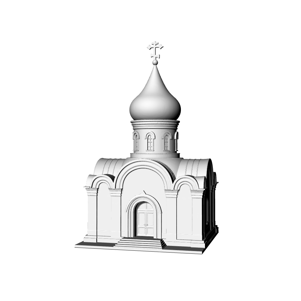 MRY-SFW LYTB523D Miniature Scene Building Model Russian Onion Dome Church Orthodox Building Ornament 3D Printed Model