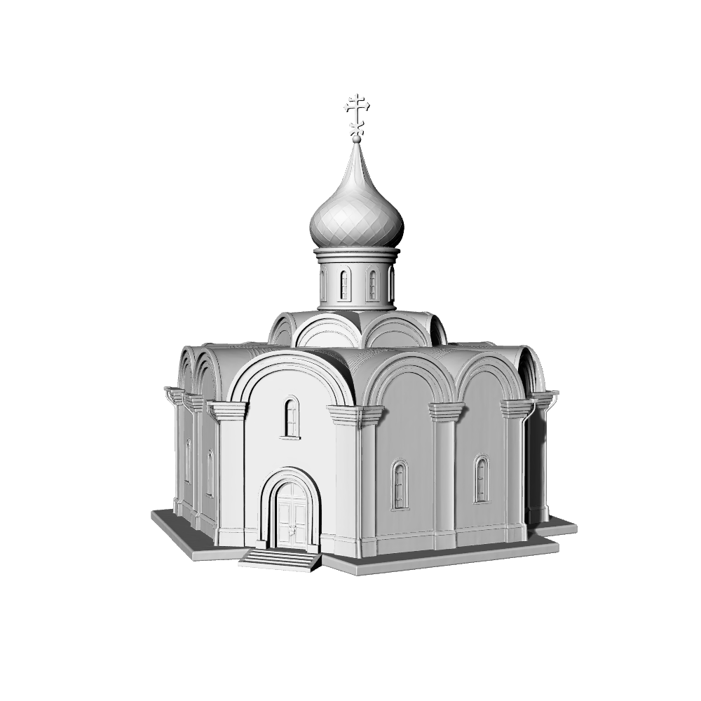 MRY-SFW LYTB523E Miniature Scene Building Model Russian Onion Dome Church Orthodox Building Ornament 3D Printed Model