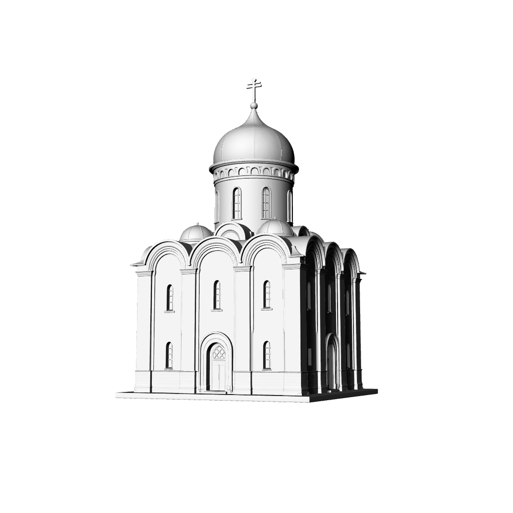 MRY-SFW LYTB523F Miniature Scene Building Model Russian Onion Dome Church Orthodox Building Ornament 3D Printed Model