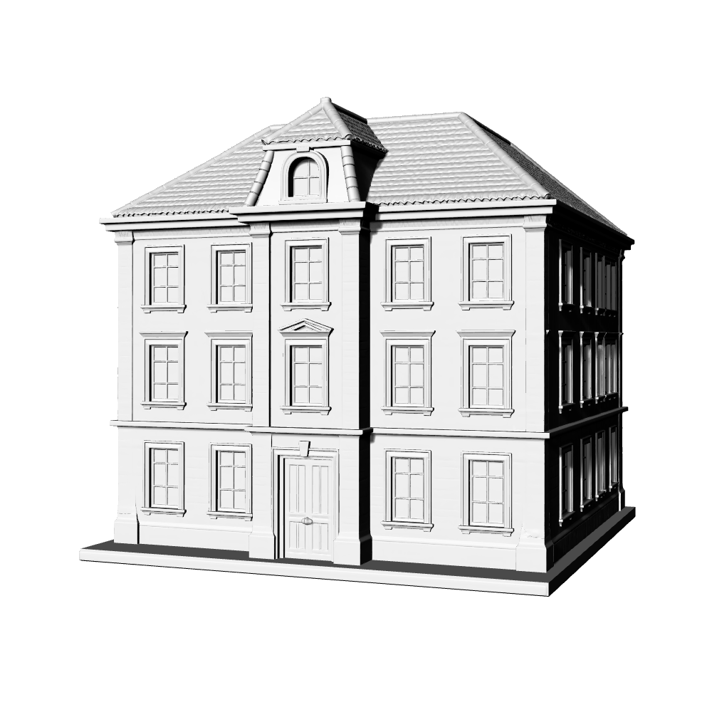 MRY-SFW LYTB531C Miniature Scene Building Model French Mansard Roof Apartment Paris Classical Urban Building Ornament 3D Printed Model