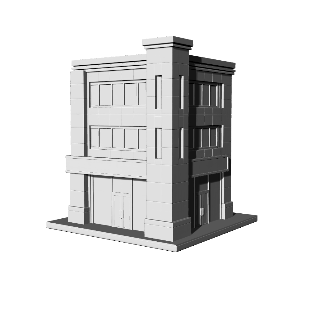 MRY-SFW LYTB533D Miniature Scene Building Model Modern Minimalist Corner Commercial Shop Urban Store Ornament City Sand Table 3D Printed Model