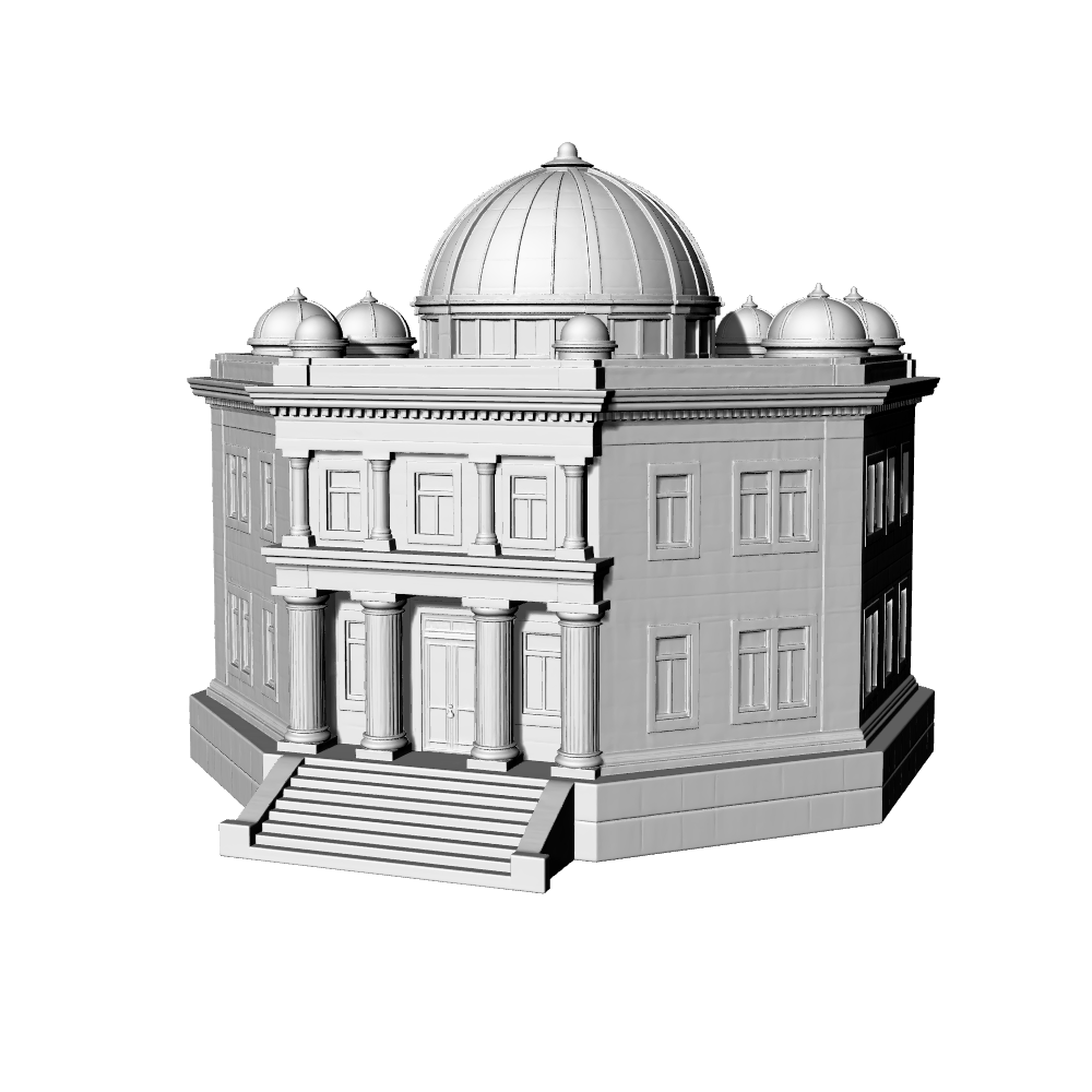 MRY-SFW LYTB535 Miniature Scene Building Model European Neoclassical Dome Public Building Detached Town Hall Sand Table Scene Building Model