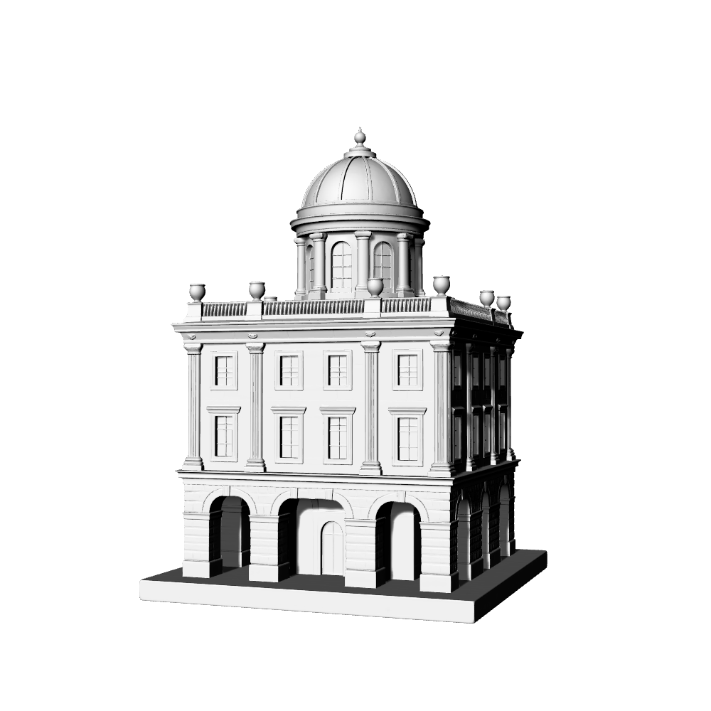 MRY-SFW LYTB538B Miniature Scene Building Model Renaissance European Neoclassical Dome Public Building Sand Table Scene 3D Printed Model