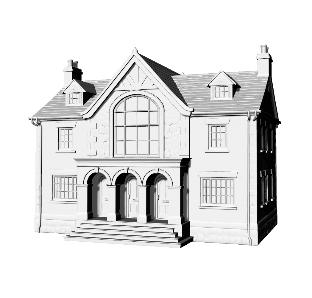 MRY-SFW LYTB540A Miniature Scene Building Model British Country Townhouse Detached House Model Sand Table Scene Building 3D Printed Model