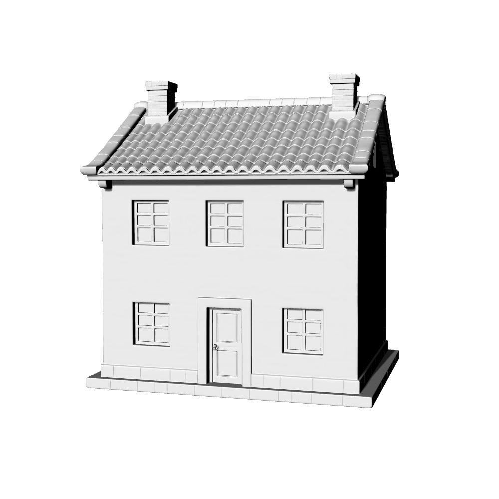 MRY-SFW LYTB540B Miniature Scene Building Model British Country Townhouse Detached House Model Sand Table Scene Building 3D Printed Model