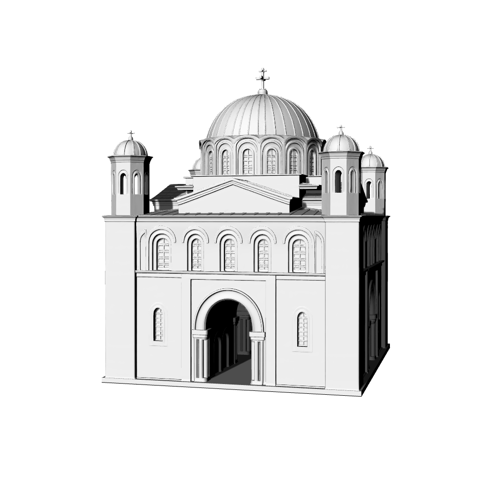 MRY-SFW LYTB554F Miniature Scene Building Model Indian Islamic Style Building Desktop Decoration Ornament 3D Printing Model