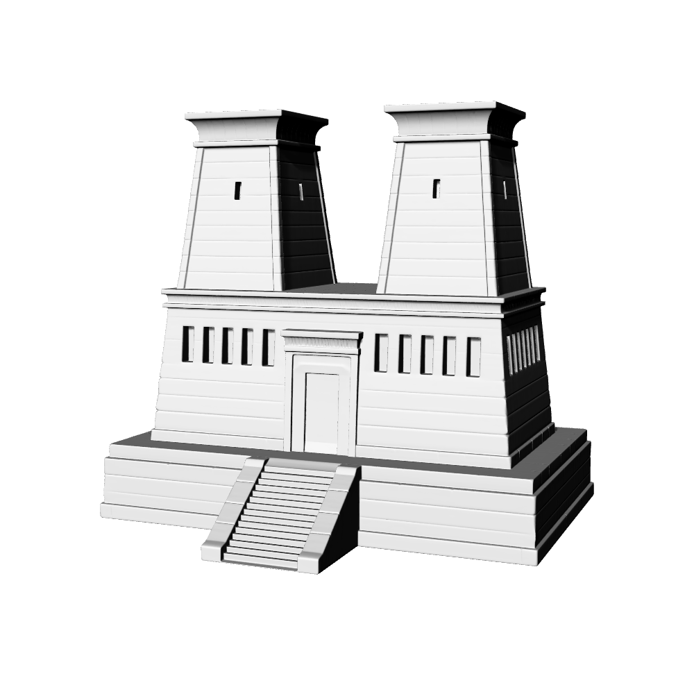 MRY-SFW LYTB556B Miniature Scene Building Model Fantasy Style Twin Tower Religious Architecture Sand Table Scene Ornament 3D Printing Model