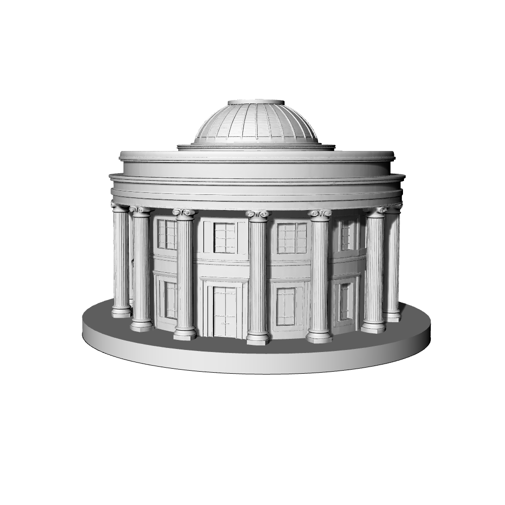 MRY-SFW LYTB557B Miniature Scene Building Model European Neoclassical Circular Dome Temple 3D Printing Model
