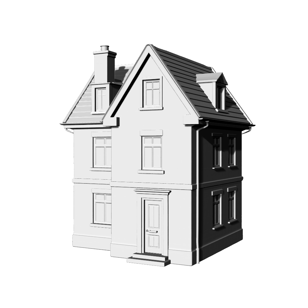 MRY-SFW LYTB559B Miniature Scene Building Model English Country Style Residence Detached Villa Miniature Ornament 3D Printing Model