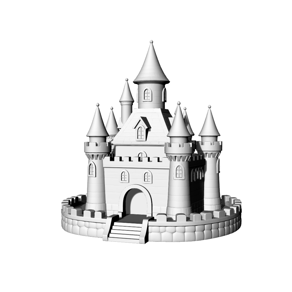 MRY-SFW LYTB561C Miniature Scene Building Model European Dream Princess Castle Fairy Tale Castle Sand Table Scene Model 3D Printed Model