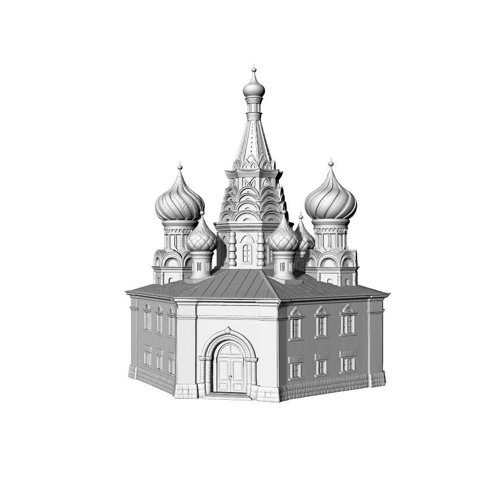 MRY-SFW LYTB563A Miniature Scene Building Model Multi Dome Orthodox Church Building Model Sand Table Scene Ornament 3D Printed Model